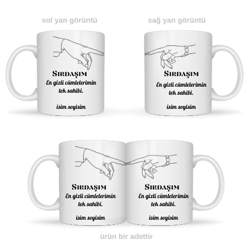 Sevgiliye özel sırdaşım temalı kupa bardak