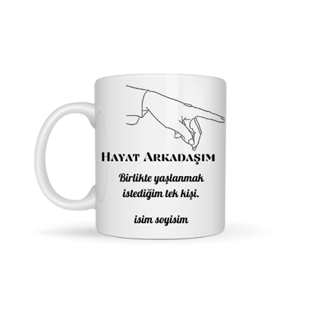 Sevgiliye özel hayat arkadaşım temalı kupa bardak