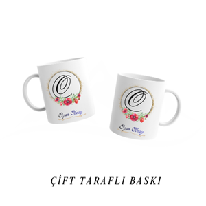Kişiye Özel O Harfi ve İsim Yazılı Kupa Bardak