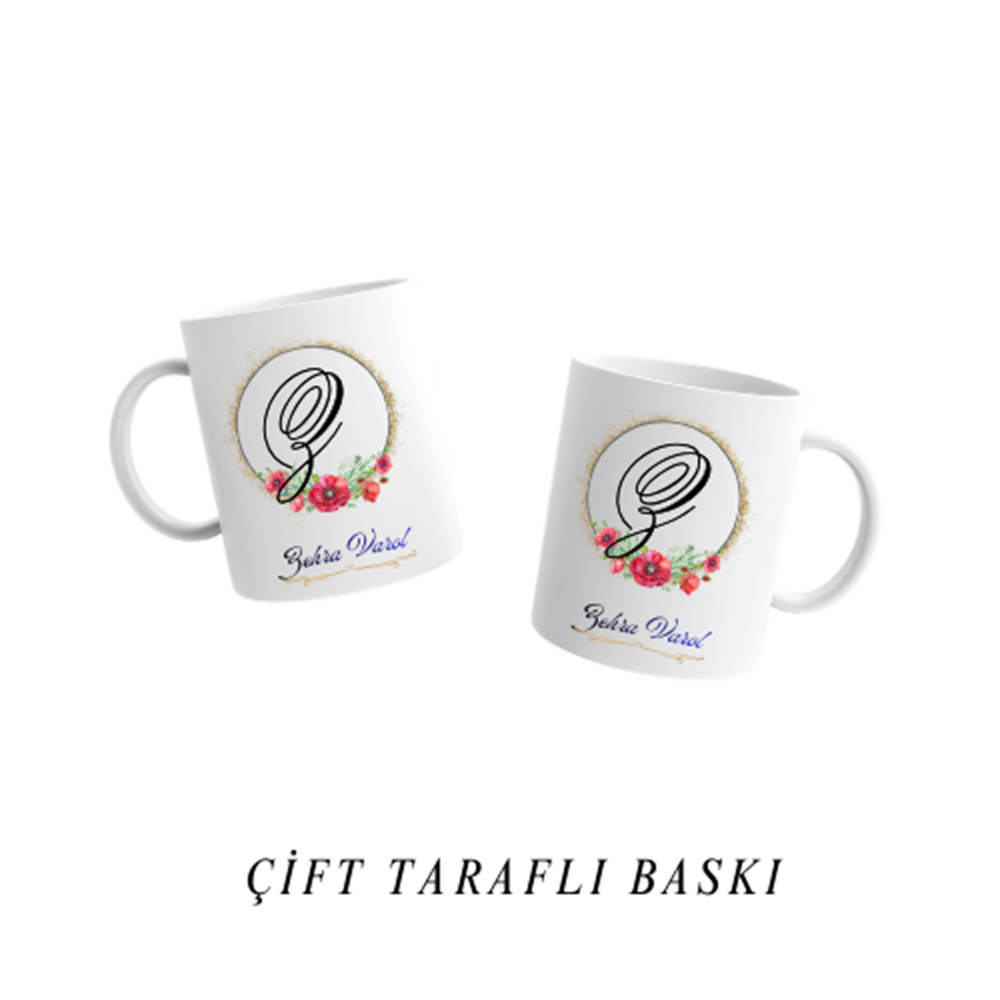 Kişiye Özel Z Harfi ve İsim Yazılı Kupa Bardak