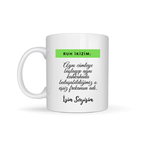 Arkadaşa Özel Ruh İkizim Tasarımlı Kupa Bardak - En Yakın Arkadaşa Hediye