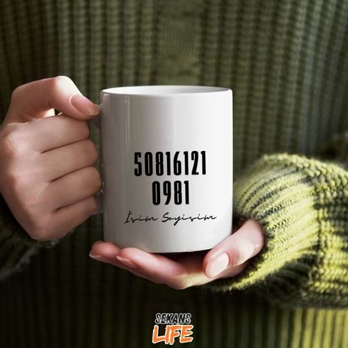 Sezgi Sayı Sekans kişiye özel kupa bardak