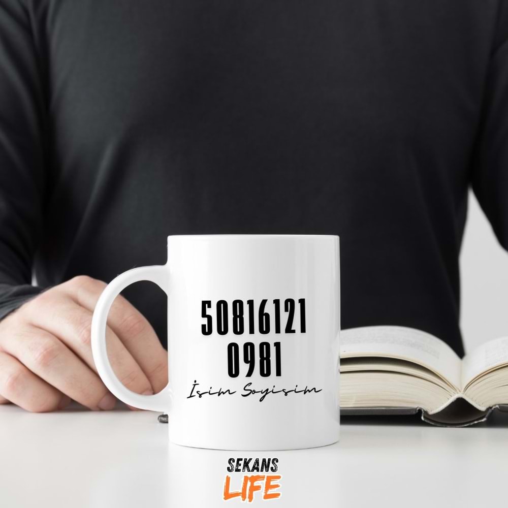 Sezgi Sayı Sekans kişiye özel kupa bardak