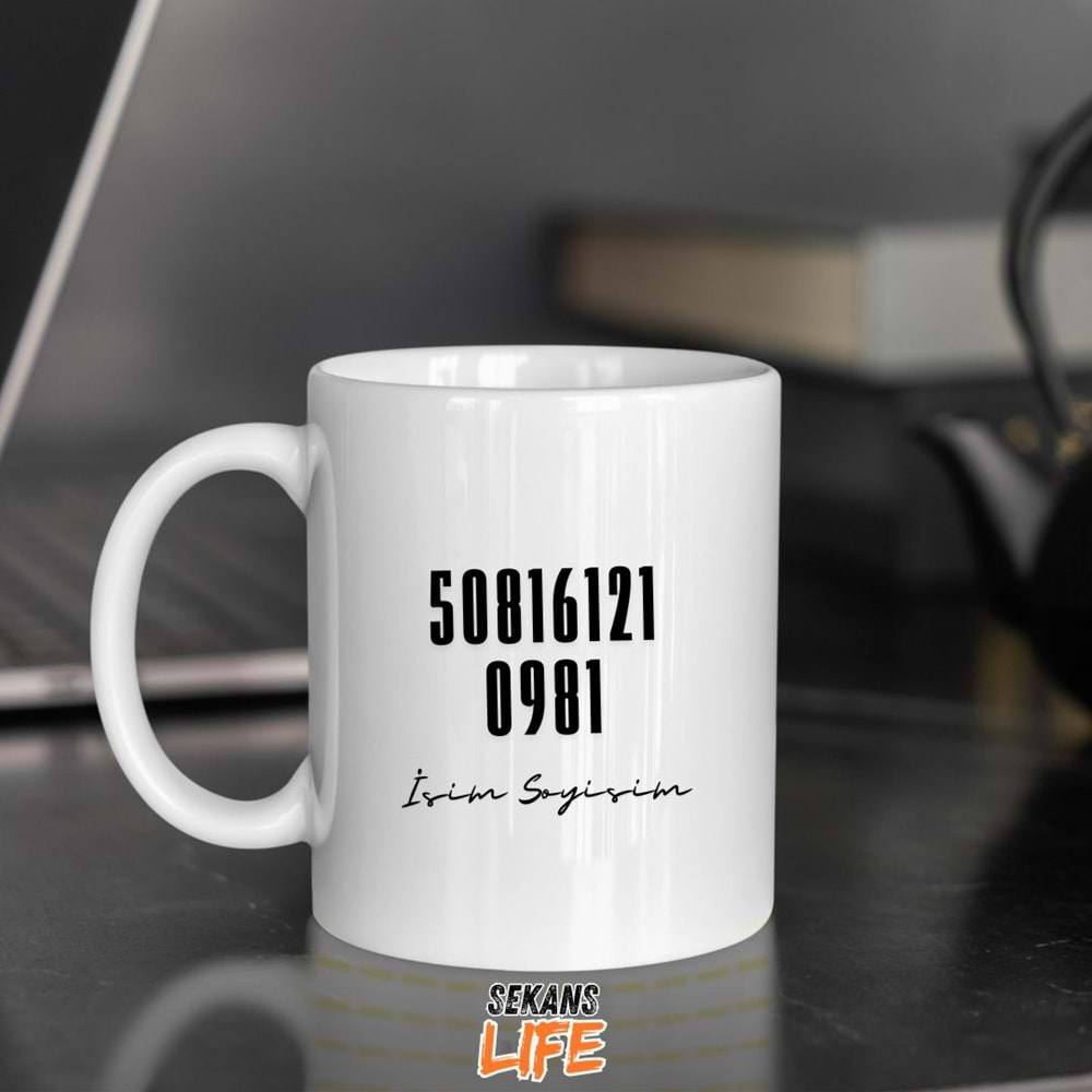 Sezgi Sayı Sekans kişiye özel kupa bardak