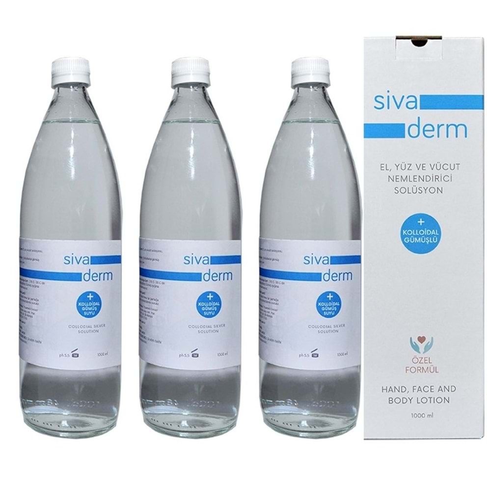 Siva Derm Kolloidal Gümüş Suyu 40 PPM 3x1000 ml