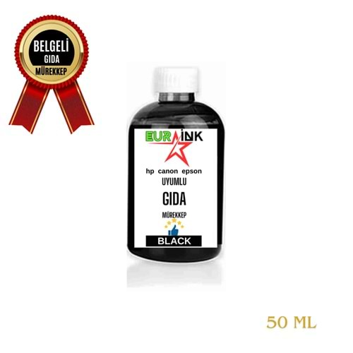 CANON / HP UYUMLU 50 ml. SİYAH GIDA Mürekkebi