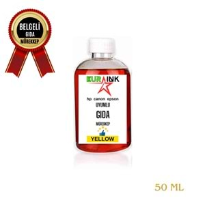 CANON / HP UYUMLU 50 ml. SARI GIDA Mürekkebi