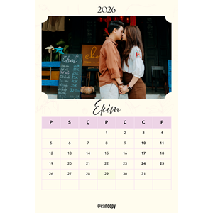 Kişiye Özel Takvim ( 10cm x 15cm ) 12 adet