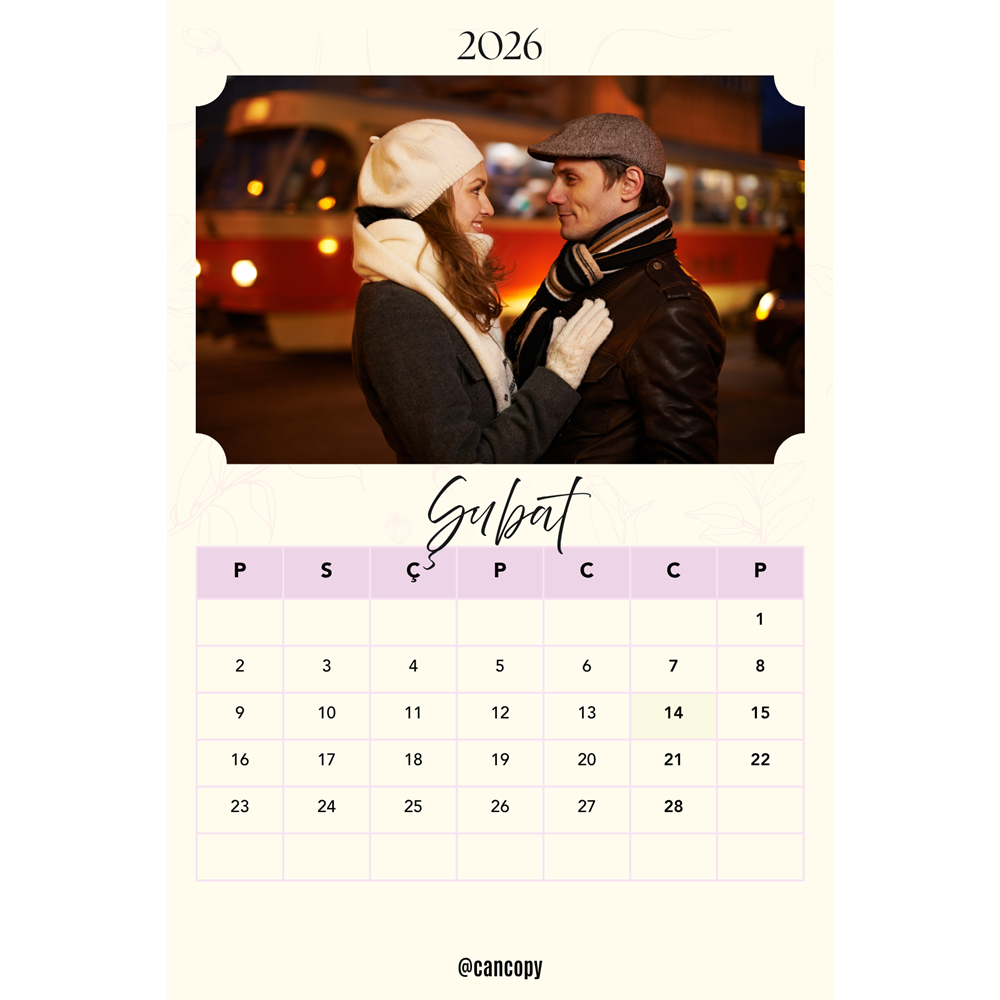 Kişiye Özel Takvim ( 10cm x 15cm ) 12 adet